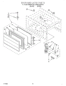 11 - Door And Latch parts for Kitchenaid Oven KEMS377BWH0 from AppliancePartsPros.com