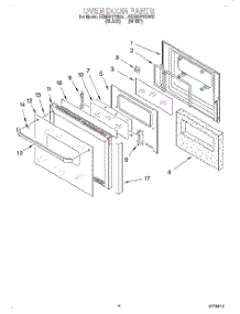 03 - Oven Door parts for Kitchenaid Oven KEMS377BWH1 from AppliancePartsPros.com