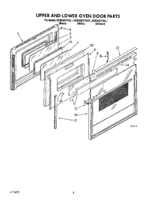 06 - Upper And Lower Oven Door parts for Kitchenaid Oven KEBS207YBL1 from AppliancePartsPros.com