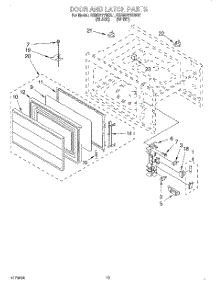 11 - Door And Latch parts for Kitchenaid Oven KEMS377BBL1 from AppliancePartsPros.com