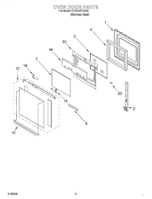 02 - Oven Door parts for Kitchenaid Oven KEBS107DSS8 from AppliancePartsPros.com