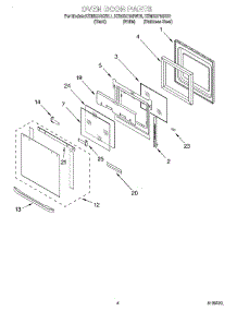 03 - Oven Door parts for Kitchenaid Oven KEMS378GWH1 from AppliancePartsPros.com