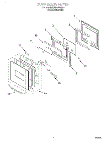 03 - Oven Door parts for Kitchenaid Oven KEMS308GSS0 from AppliancePartsPros.com