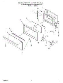 09 - Microwave Door parts for Kitchenaid Oven KEMS308GBL1 from AppliancePartsPros.com