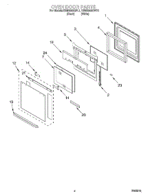 03 - Oven Door parts for Kitchenaid Oven KEMS308GWH1 from AppliancePartsPros.com
