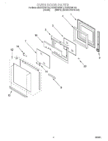03 - Oven Door parts for Kitchenaid Oven KEBS278DBS6 from AppliancePartsPros.com