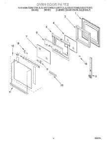 03 - Oven Door parts for Kitchenaid Oven KEBS177DWH6 from AppliancePartsPros.com