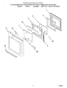 03 - Oven Door parts for Kitchenaid Oven KEMS307DBL6 from AppliancePartsPros.com