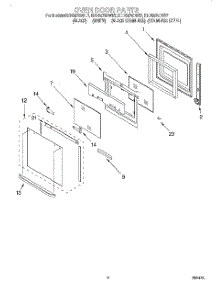 03 - Oven Door parts for Kitchenaid Oven KEBS277DWH7 from AppliancePartsPros.com