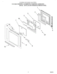 03 - Oven Door parts for Kitchenaid Oven KEBS208DBL7 from AppliancePartsPros.com
