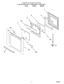 03 - Oven Door parts for Kitchenaid Oven KEBS207DBT7 from AppliancePartsPros.com