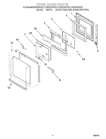 03 - Oven Door parts for Kitchenaid Oven KEBS278DSS7 from AppliancePartsPros.com