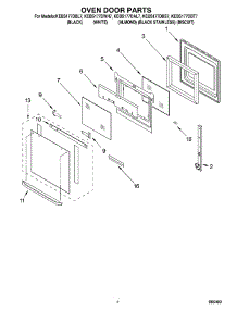 03 - Oven Door Parts parts for Kitchenaid Oven KEBS177DBT7 from AppliancePartsPros.com
