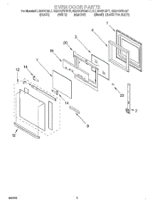 02 - Oven Door parts for Kitchenaid Oven KEBS107DWH7 from AppliancePartsPros.com