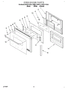04 - Oven Door parts for Kitchenaid Oven KEBS177BWH1 from AppliancePartsPros.com