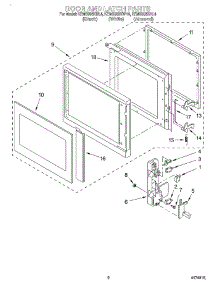 06 - Door And Latch parts for Kitchenaid Oven KEMS306XBL4 from AppliancePartsPros.com