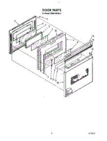 03 - Door parts for Kitchenaid Oven KEBI100YBL0 from AppliancePartsPros.com