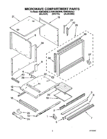 02 - Microwave Compartment parts for Kitchenaid Oven KEMS306XBL5 from AppliancePartsPros.com