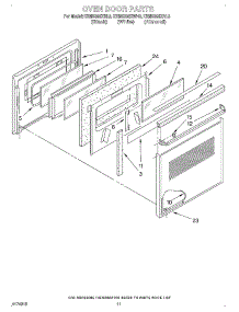 08 - Oven Door parts for Kitchenaid Oven KEMS306XWH3 from AppliancePartsPros.com