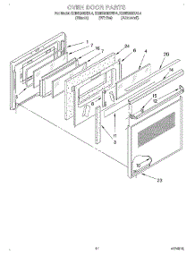 08 - Oven Door parts for Kitchenaid Oven KEMS306XAL4 from AppliancePartsPros.com