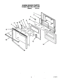 03 - Oven Door parts for Kitchenaid Oven KEBI171YBL2 from AppliancePartsPros.com