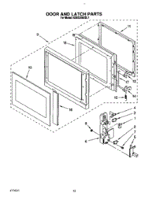 07 - Door And Latch parts for Kitchenaid Oven KEMS306XBL1 from AppliancePartsPros.com