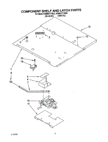 04 - Component Shelf And Latch parts for Kitchenaid Oven KEMS377YWH0 from AppliancePartsPros.com