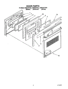 02 - Door parts for Kitchenaid Oven KEBS107YAL1 from AppliancePartsPros.com