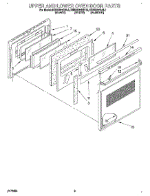 06 - Upper And Lower Oven Door parts for Kitchenaid Oven KEBS207BWH0 from AppliancePartsPros.com