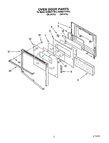 03 - Oven Door parts for Kitchenaid Oven KEMS377YBL0 from AppliancePartsPros.com