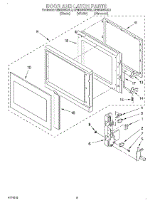06 - Door And Latch parts for Kitchenaid Oven KEMS306XAL3 from AppliancePartsPros.com