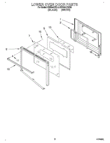 06 - Lower Oven Door parts for Kitchenaid Oven KEBI241YBL3 from AppliancePartsPros.com