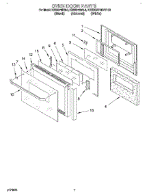 05 - Oven Door parts for Kitchenaid Oven KEBS278BAL0 from AppliancePartsPros.com