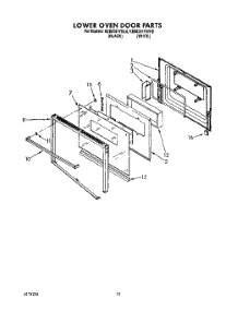 06 - Lower Oven Door parts for Kitchenaid Oven KEBI241YBL0 from AppliancePartsPros.com