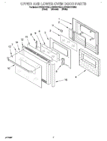 05 - Upper And Lower Oven Door parts for Kitchenaid Oven KEBS277BBL2 from AppliancePartsPros.com