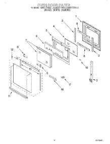 03 - Oven Door parts for Kitchenaid Oven KEBS177DWH1 from AppliancePartsPros.com