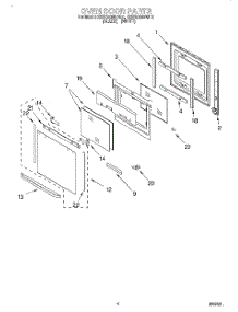 03 - Oven Door parts for Kitchenaid Oven KEBS208DBL2 from AppliancePartsPros.com
