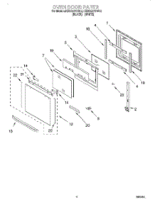 03 - Oven Door parts for Kitchenaid Oven KEBS247DBL2 from AppliancePartsPros.com