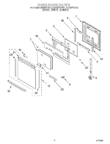 03 - Oven Door parts for Kitchenaid Oven KEBS277DWH1 from AppliancePartsPros.com