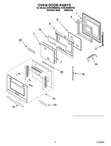 03 - Oven Door Parts parts for Kitchenaid Oven KEBV208MSS02 from AppliancePartsPros.com