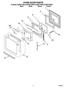 03 - Oven Door Parts parts for Kitchenaid Oven KEMC377KBT03 from AppliancePartsPros.com