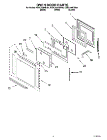 03 - Oven Door Parts parts for Kitchenaid Oven KEBC206KBL04 from AppliancePartsPros.com