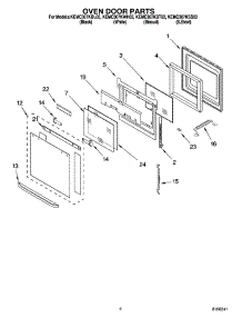 03 - Oven Door Parts parts for Kitchenaid Oven KEMC307KBT03 from AppliancePartsPros.com