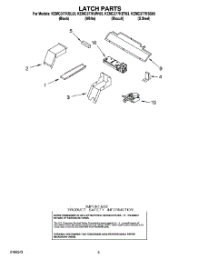 04 - Latch Parts parts for Kitchenaid Oven KEMC377KWH03 from AppliancePartsPros.com