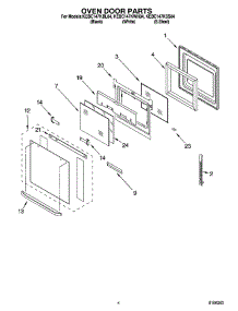 03 - Oven Door Parts parts for Kitchenaid Oven KEBC147KBL04 from AppliancePartsPros.com