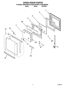 03 - Oven Door Parts parts for Kitchenaid Oven KEBC276KWH03 from AppliancePartsPros.com