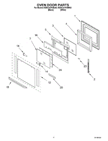 03 - Oven Door Parts parts for Kitchenaid Oven KEBC247KBL02 from AppliancePartsPros.com