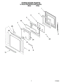 03 - Oven Door Parts parts for Kitchenaid Oven KEBC206KBL02 from AppliancePartsPros.com