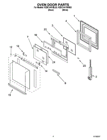 03 - Oven Door Parts parts for Kitchenaid Oven KEBC141KWH03 from AppliancePartsPros.com