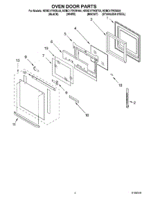 03 - Oven Door Parts parts for Kitchenaid Oven KEBC177KSS03 from AppliancePartsPros.com